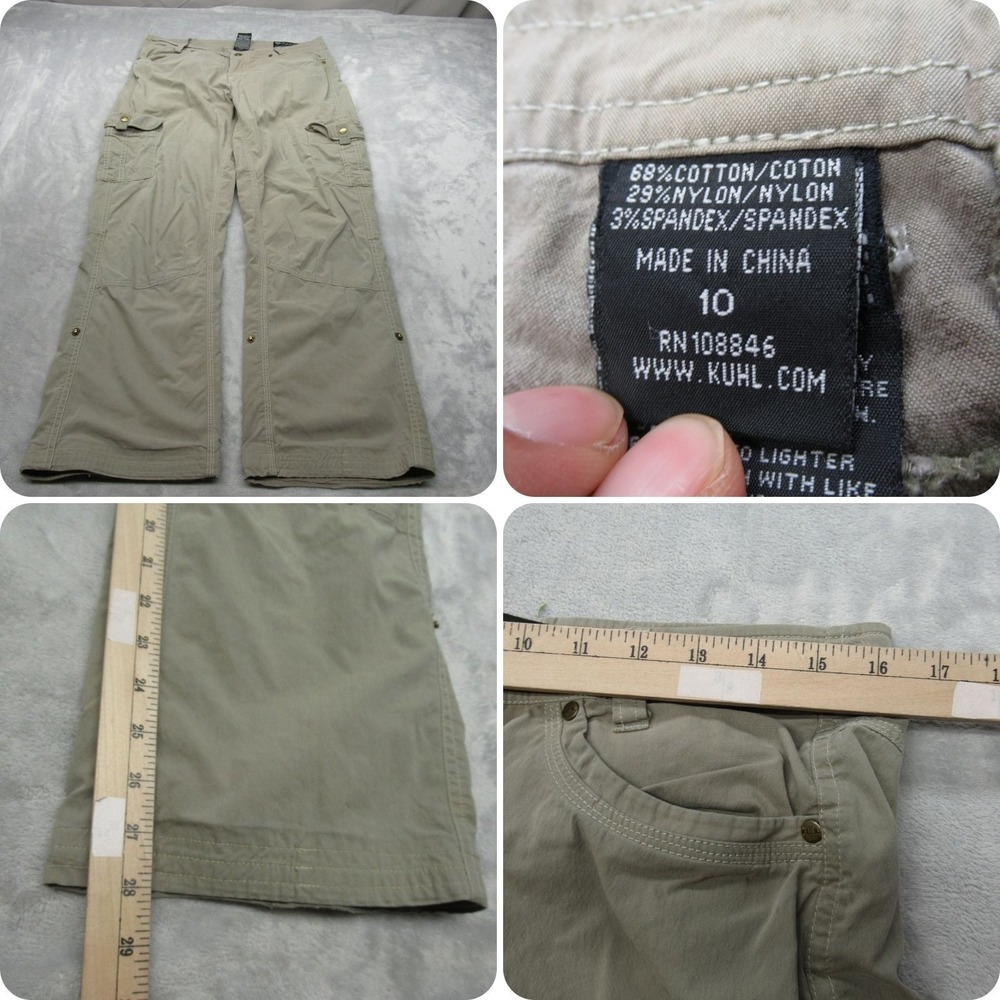 Kuhl Mountain Culture Pants Womens Size 10 Light Green Roll-Up Cargo 32x28